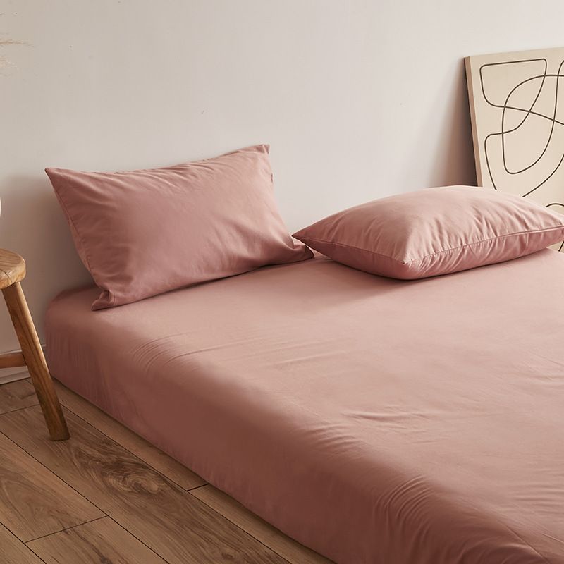 Poem snack Moon Fitted Sheet 100 Cotton Brushed Light cameo Brown Fitted sheet 180*220 * 35cm